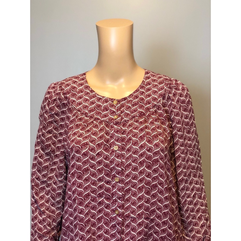 Maeve Anthropologie Prin Rayon Button Blouse Top View 4